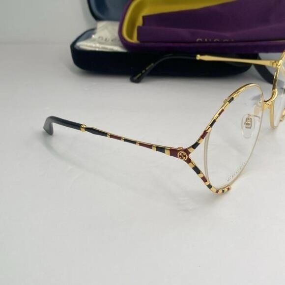 New Authentic Gucci Demo Round Ladies Eyeglasses GG0596OA 003 58 - Picture 4 of 9